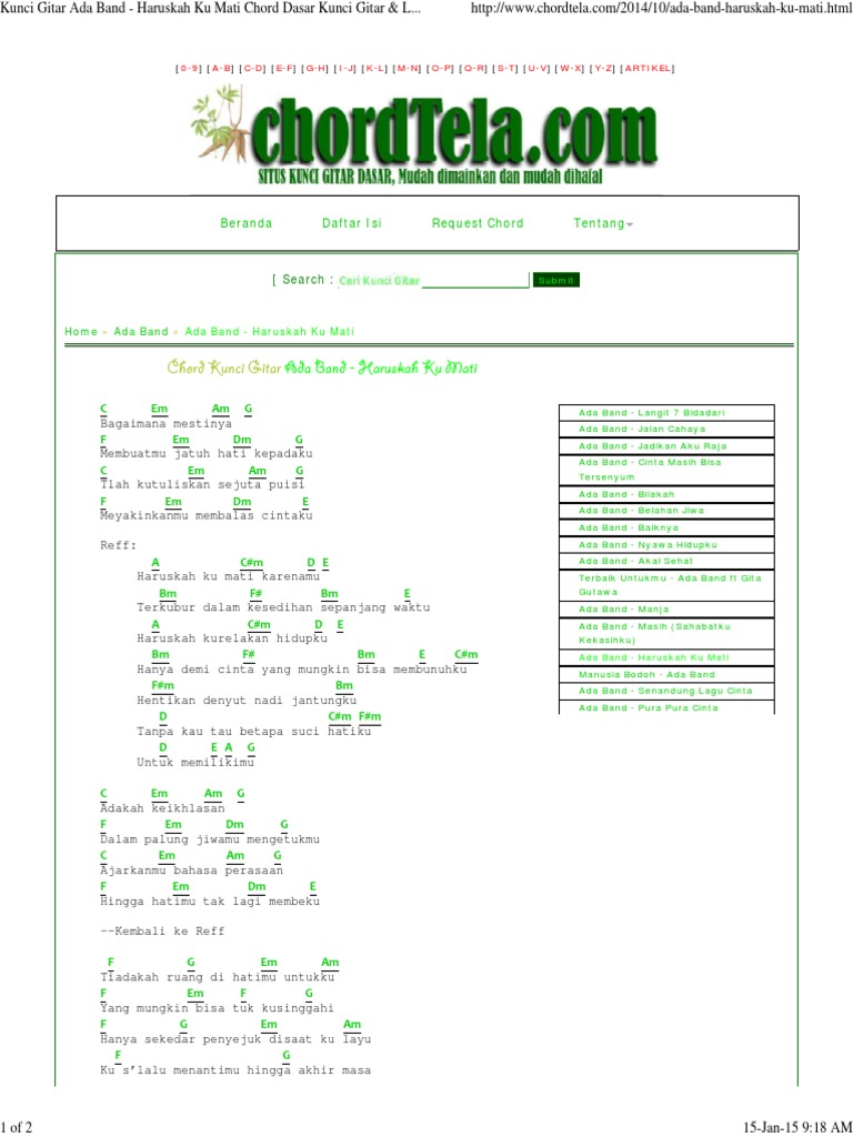 Chord Cinta Tak Direstui 2 Tebak Gambar