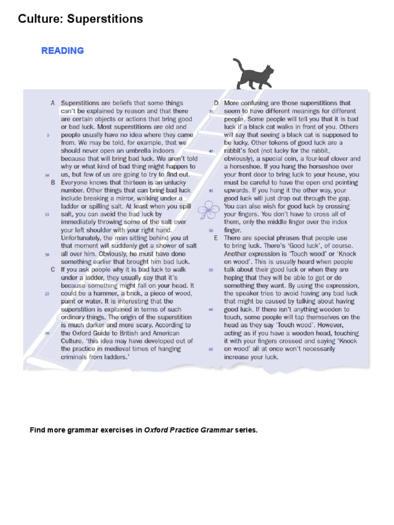 Grammar Tips: Superstitions | PDF | Social Science | Language Arts ...