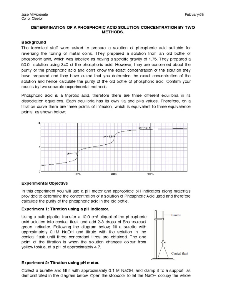 Phosphorus Acid Titration | PDF | Titration | Chemistry