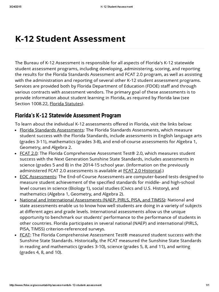 Fldoe Assessment Page PDF