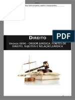 Índice Manual DIR 6696 - Ordem Jurídica, Fontes de Direito, Sujeitos e Relação Jurídica