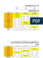 Horarios 02 Al 08 de Marzo