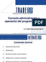Correcta Administracion y Operacion Del Programa Immex