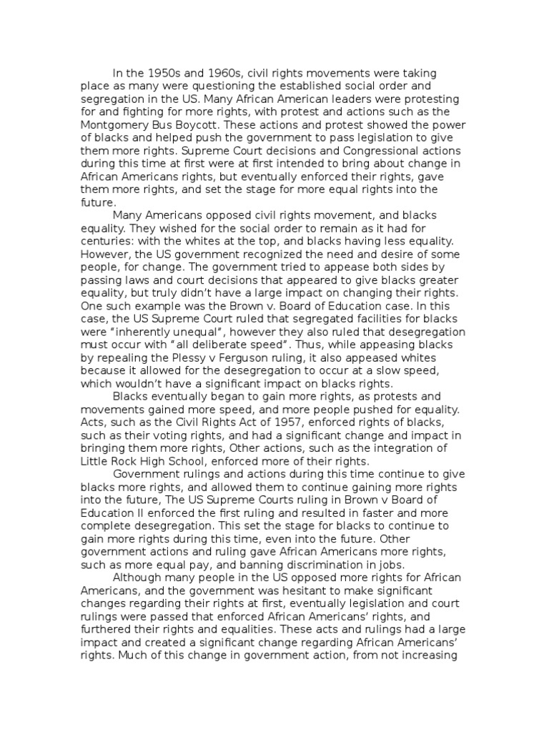 african american civil rights movement essay