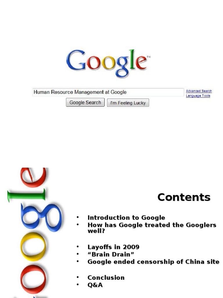 Google HR Employment Business