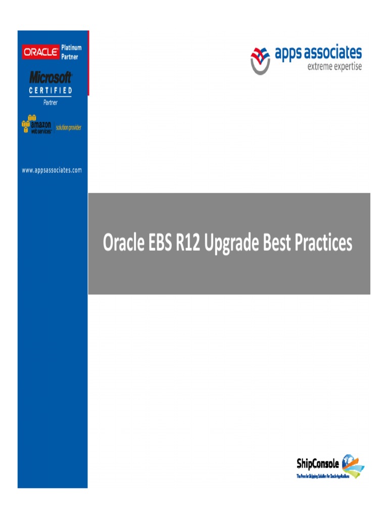 Best Practices For Oracle EBS R12 Upgrade | PDF | Oracle Database ...