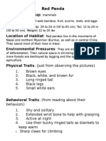 Red Panda Traits Page