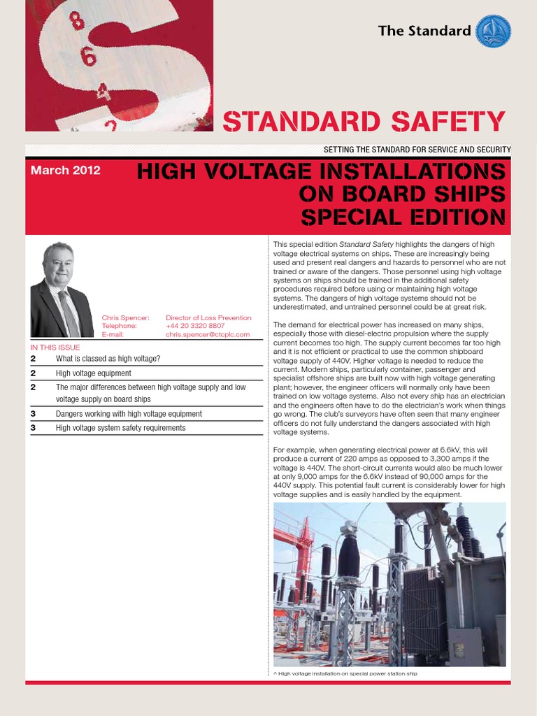 Marine High Voltage Safety Standards | PDF | High Voltage | Insulator ...