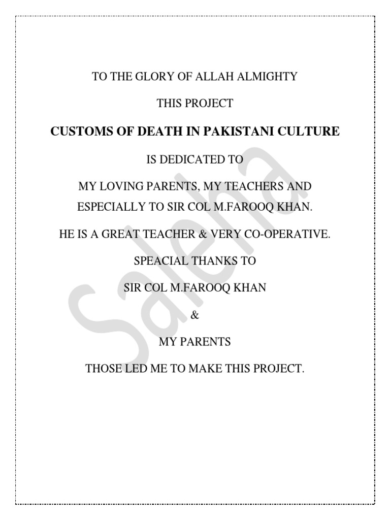 Pakistani Funeral Customs and Traditions | PDF | Funeral | Heaven