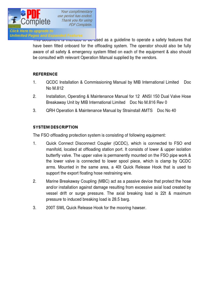 QCDC Offloading System Manual-Pg3 | PDF | Oil Tanker | Valve