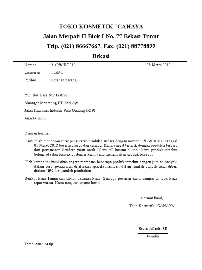 Surat Pesanan Surat Pesanan