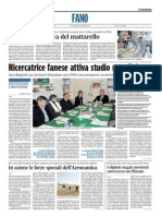 Ricercatrice fanese attiva studio mondiale - Il Corriere Adriatico del 23 marzo 2015
