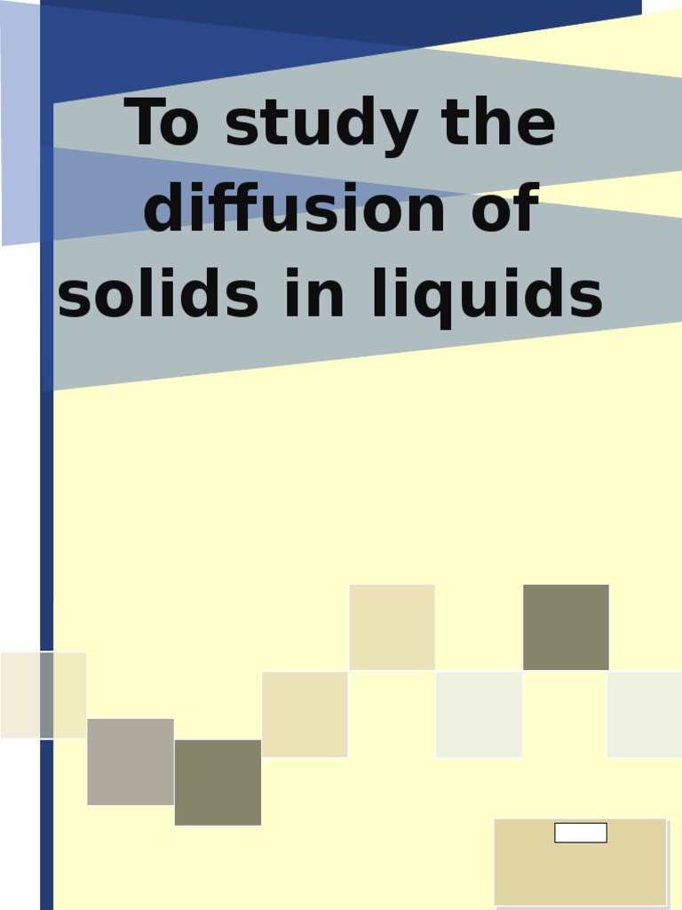 Studying Solid Diffusion in Liquids | PDF | Particle | Diffusion