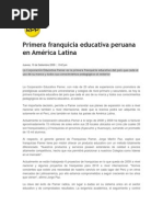 Primera Franquicia Educativa Peruana en América Latina