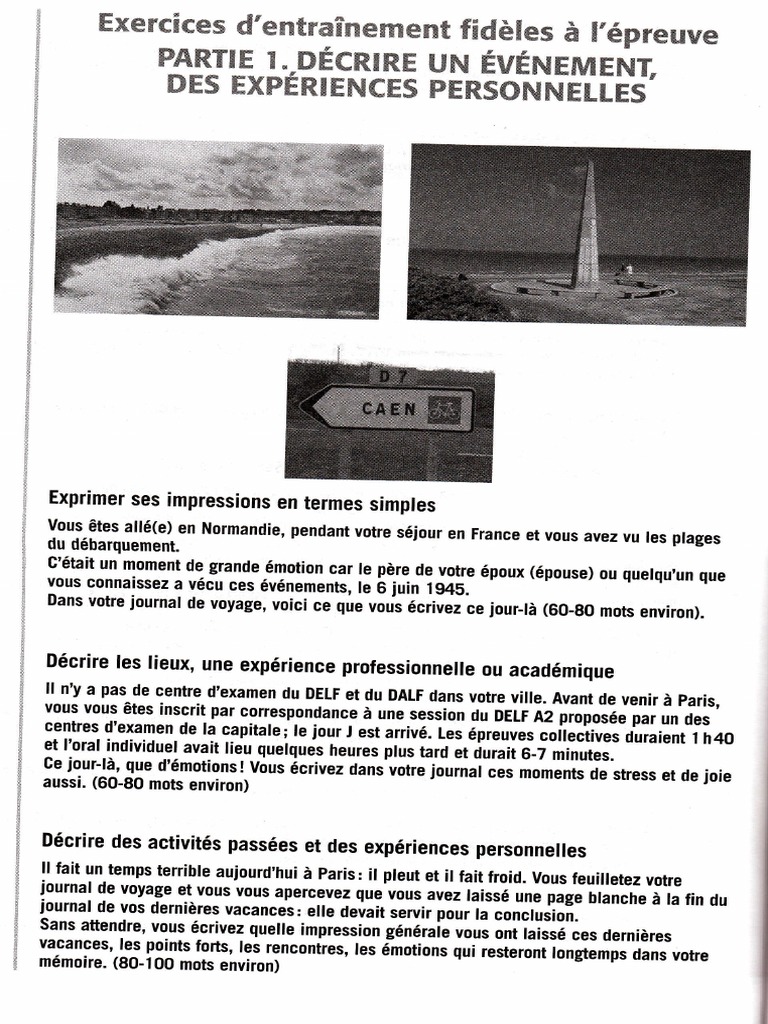 Delf A2 Production Ecrite Examples Production Écrite Réussir Le Delf a2 Didier | Loisirs | Des sports
