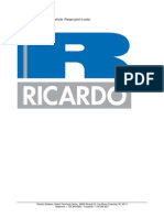 Ricardo Software, Detroit Technical Centre, 40000 Ricardo Dr. Van Buren Township, MI. 48111 Telephone: + 734 394 6666 L Facsimile: + 734 394 6677