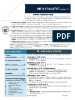 Info-TRACEESS Numéro 27, Le 23 Mars 2015