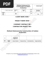 Method Statement For Construction of Gabion Protection