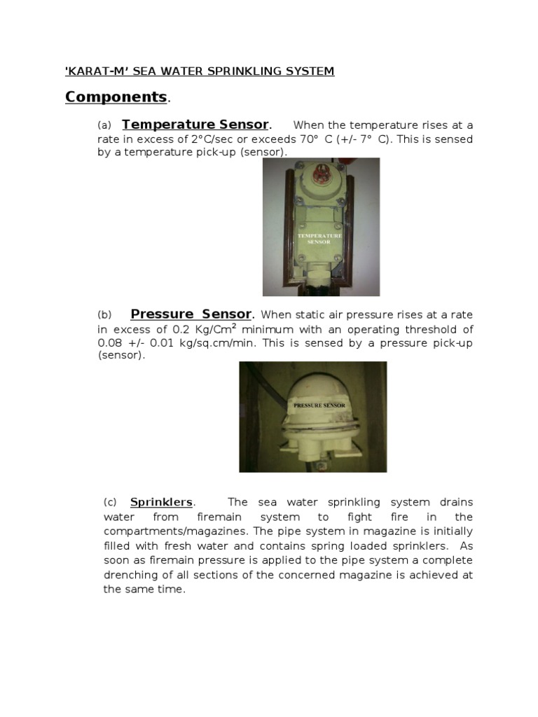 'KaratM' Sea Water Sprinkling System PDF Fire Sprinkler System Valve