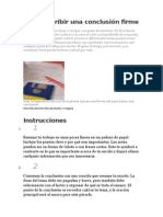 Cómo Escribir Una Conclusión Firme