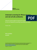 Rhesus D Screening and Red Cell Allo-Antibodies