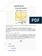 Ecuación de Segundo Grado