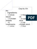 Coq Au Vin Card