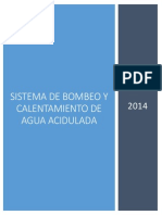 Sistema de bombeo y calentamiento de agua acidulada