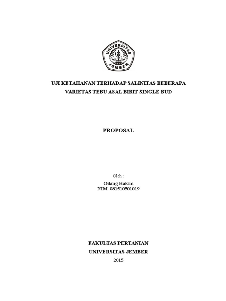 Proposal Penelitian Tebu Tahan Salinitas Pdf