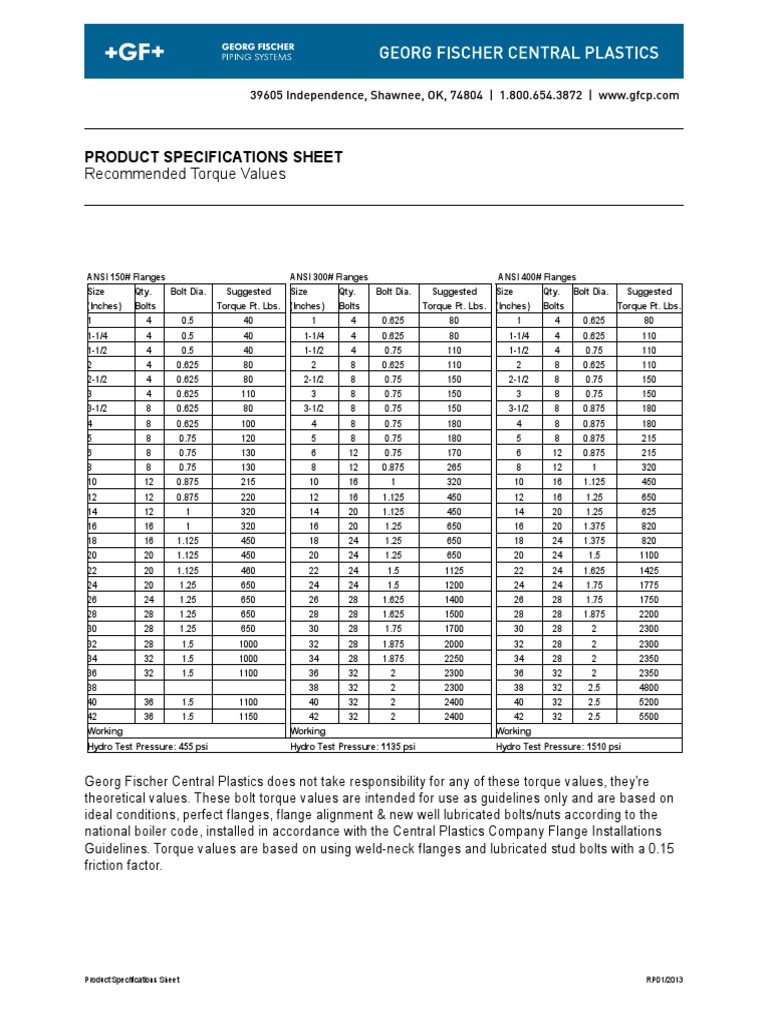 1500# Flange Torque Specifications | PDF | Gas Technologies ...