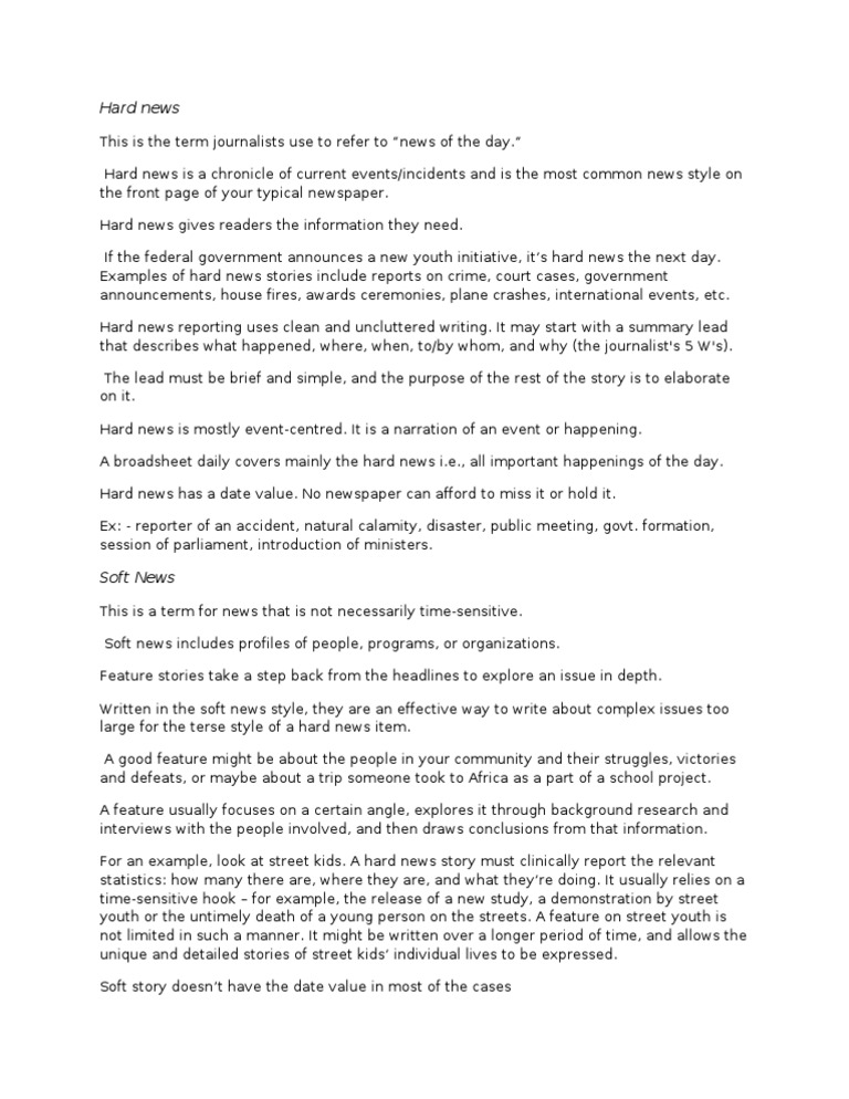 Hard News Vs Soft News Pdf News Public Sphere