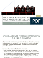 What Have You Learnt From Your Audience Feedback?: Evaluation Question 3