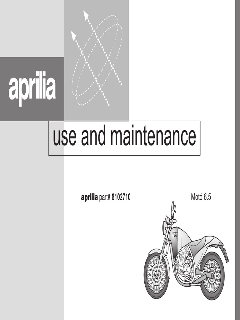 Aprilia Moto 6.5 1995 Owner's Manual English | Tire | Internal Combustion  Engine