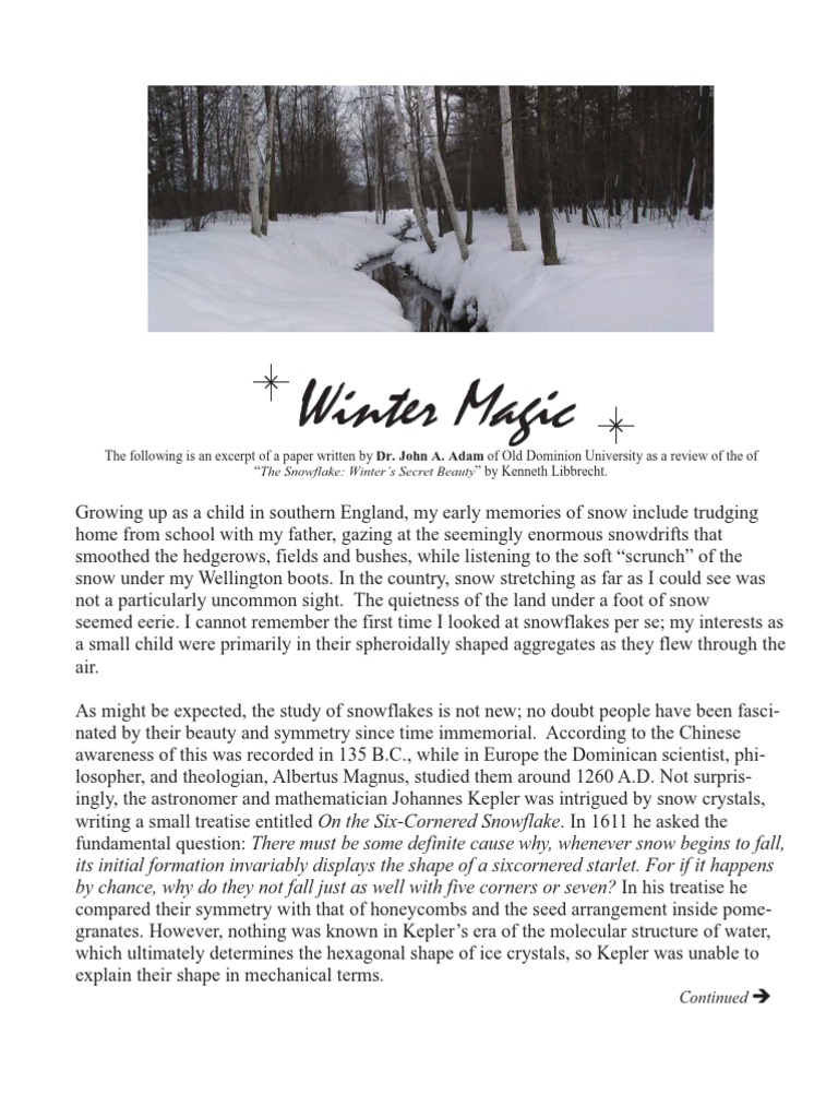 Snowflake Beauty and Symmetry Explained | PDF | Snow | Crystal