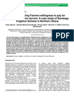 Paper On Factors Affecting Farmers Willingness to Pay for Improved Irrigation Service a Case Study of Bontanga Irrigation Scheme in Northern Ghana
