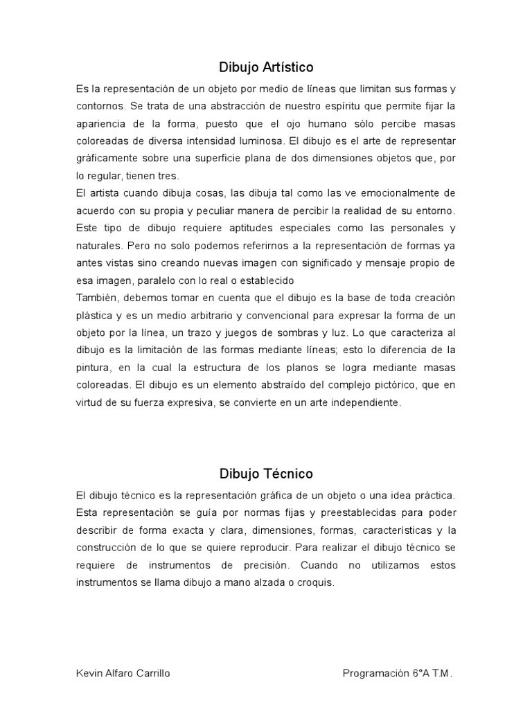 Diferencias (Dibujo Artistico vs Dibujo Tecnico)