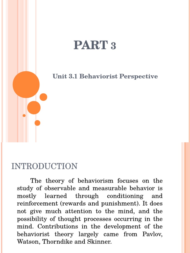 Behaviorism: Pavlov, Skinner, Thorndike | PDF | Reinforcement ...