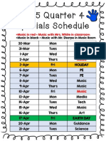 2015 Q4 Specials Schedule