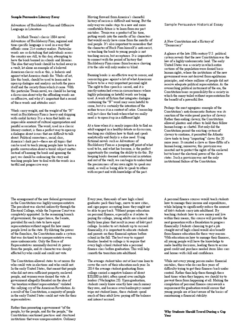 Persuasive Essay On Black People
