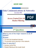 UCCN1004 - Lect07 - ACL and Packet Filtering