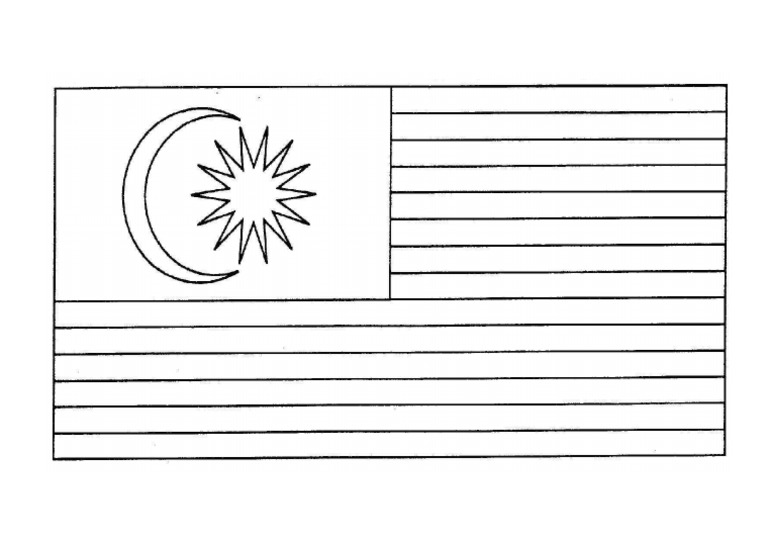 Gambar bendera malaysia hitam putih