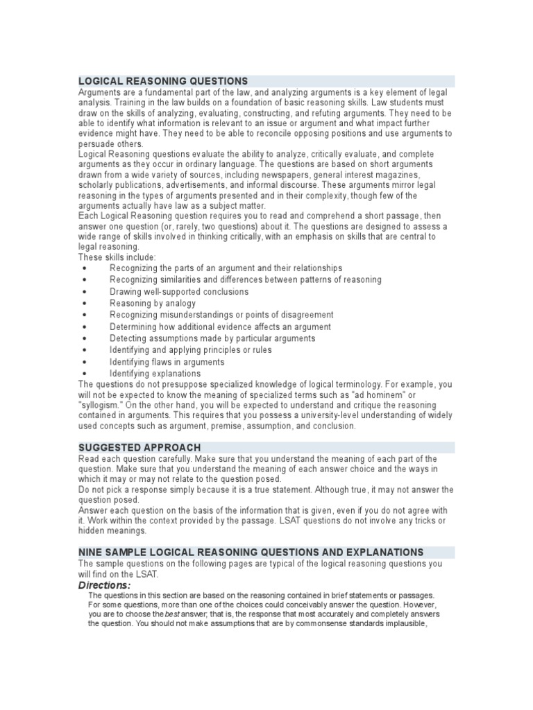 LSAT Logical Reasoning Overview | PDF | Argument | Supernova