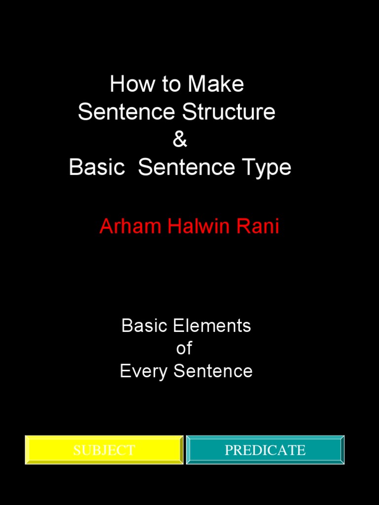 How To Make Sentence Structure | PDF