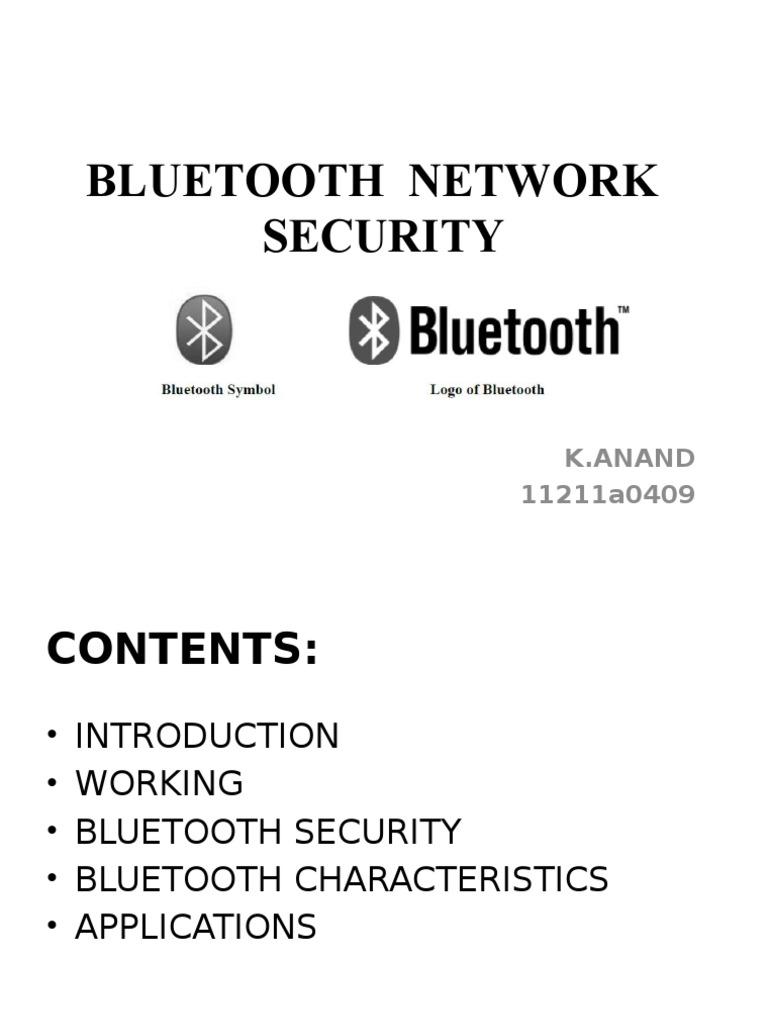 Bluetooth Network Security Overview | PDF