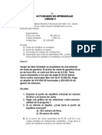 Actividades de Aprendizaje Punto Equilibrio