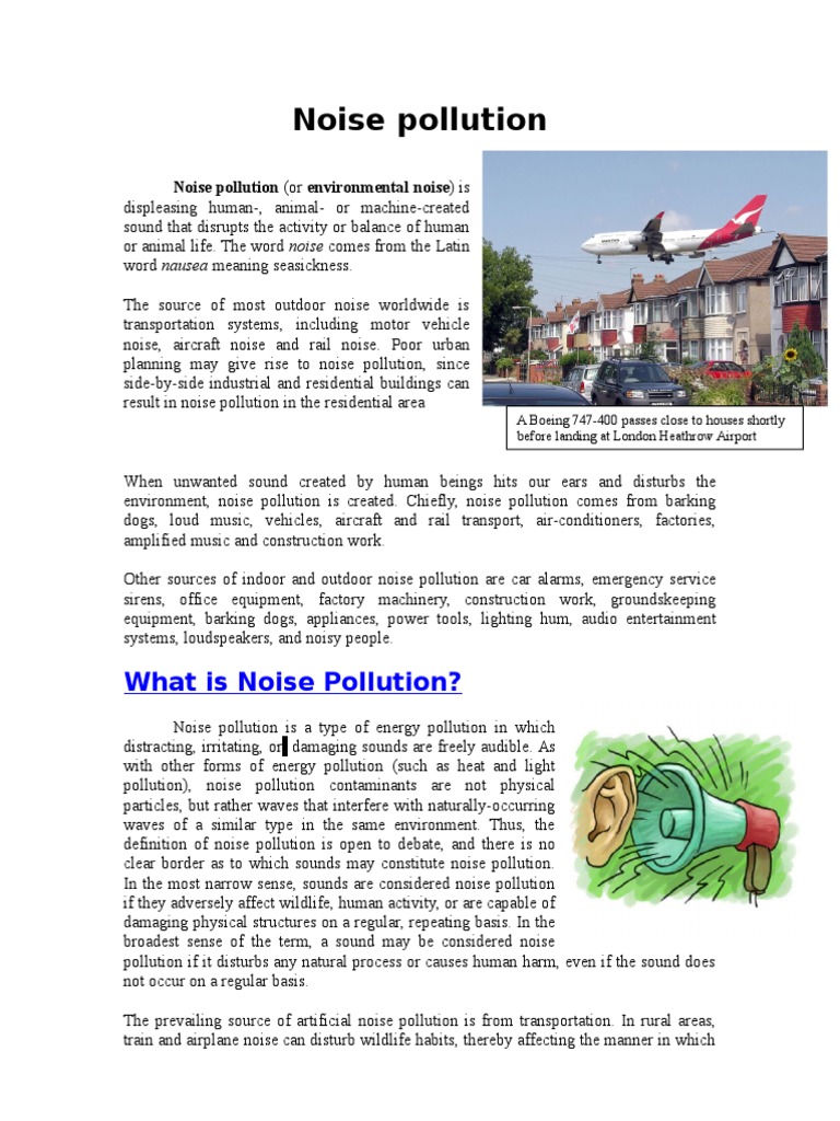 Noise Pollution PDF Hearing Loss Waves