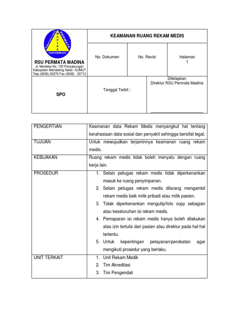 Keamanan Ruang Rekam Medis