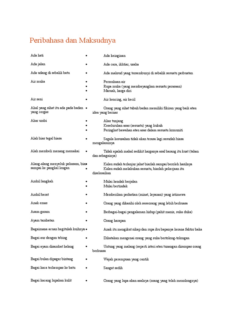 Peribahasa Dan Maksudnya Pdf