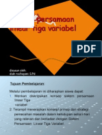 Sistem persamaan linear tiga variabel