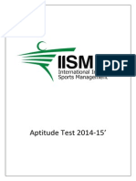 IISM - Aptitude Test 2015